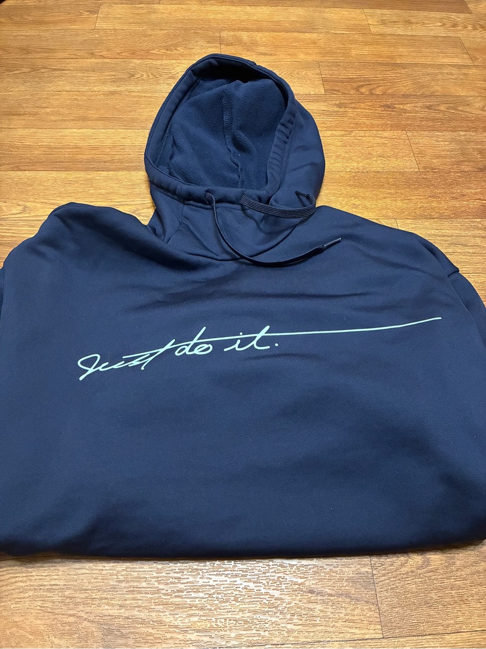 Women’s Nike Navy Hoodie with Mint Green Script Logo Size Small